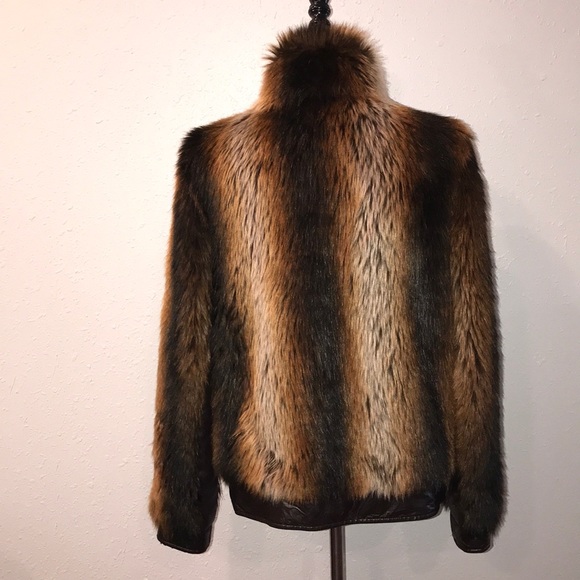Red Fox Faux Fur Bomber Jacket - Picture 3 of 6